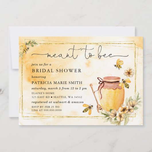 Bedoeld om honingbij bloemig Vrijgezellenfeest Kaart (Voorkant)