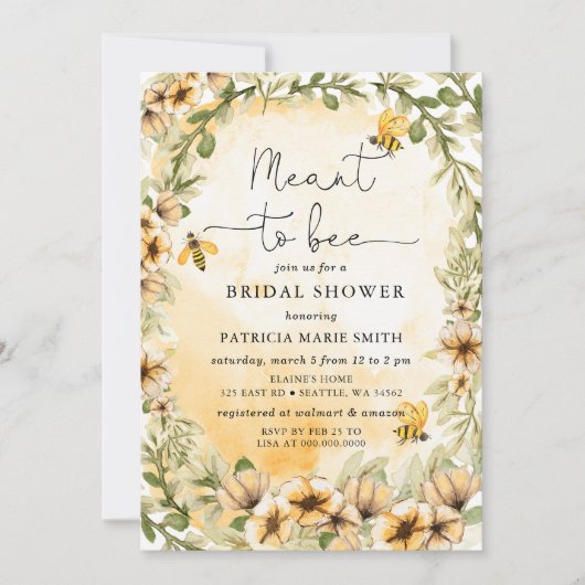 Bedoeld om honingbij bloemig Vrijgezellenfeest Kaart (Voorkant)