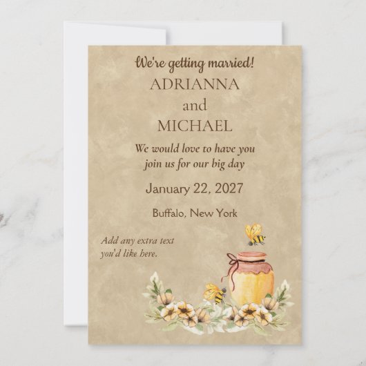 Bedoeld om schattig betaalbaar bruiloft te zijn Sa Kaart (Achterkant)