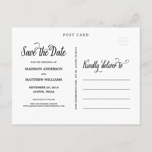 Bedoeld om te zijn | Het Briefkaart Datum opslaan (Achterkant)