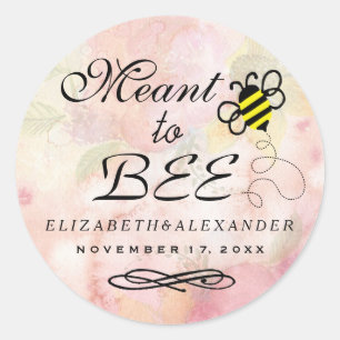 Bedoeld om Waterverf Bloem Bruiloft Gast Favor Ronde Sticker