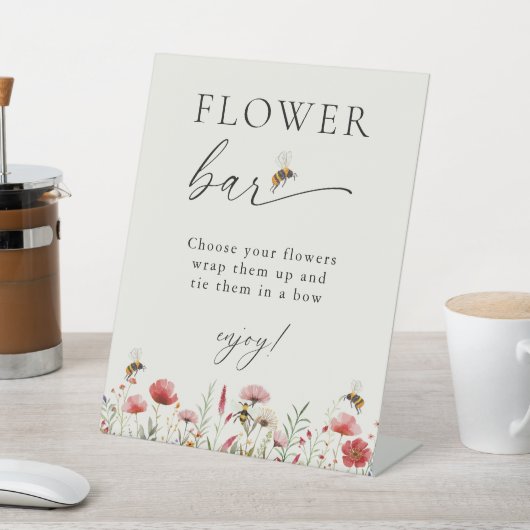 Bedoeld om Wildflower Vrijgezellenfeest Flower Bar Reclamebord Met Voetstuk (Insitu)