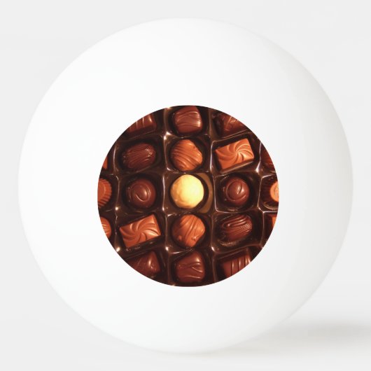 Bedorven doos chocolade pingpongbal (Voorkant)