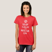 bedorven Houd kalm en redding op T-shirt (Voorkant volledig)