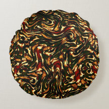 Bedorven roodbruine en gele rondingen