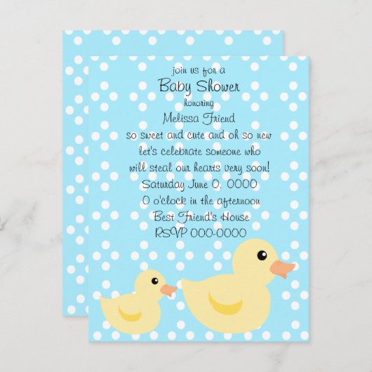 Bedotted Duck in Blue Kaart (Voorkant / Achterkant)