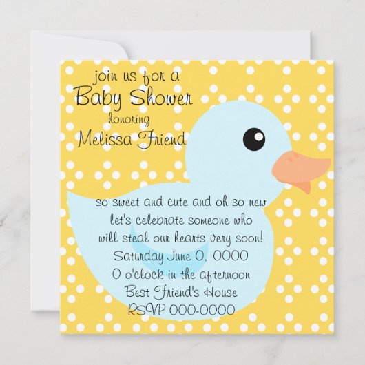 Bedotted Duck in Blue Kaart (Voorkant)