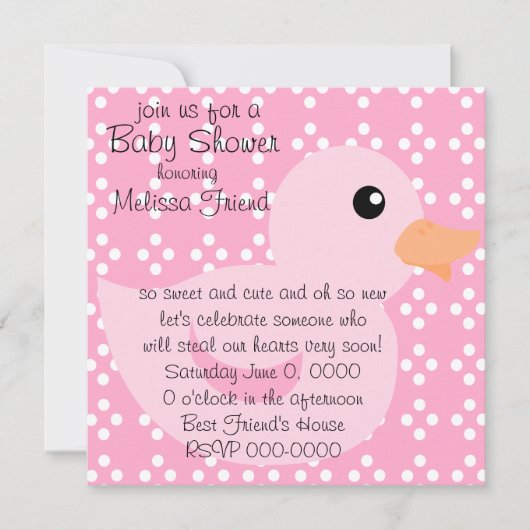 Bedotted Duck in Pink Kaart (Voorkant)