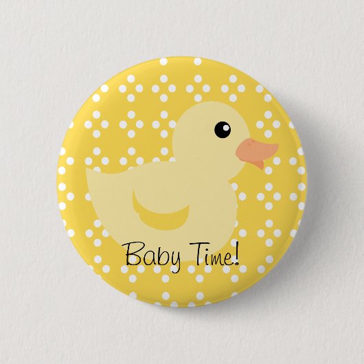 Bedotted Duck in Yellow Ronde Button 5,7 Cm (Voorkant)