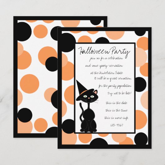 Bedotted Halloween Invites Kaart (Voorkant / Achterkant)