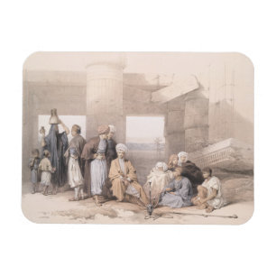Bedouin Family bij de tempel van Amun, Thebes, Egy Magneet