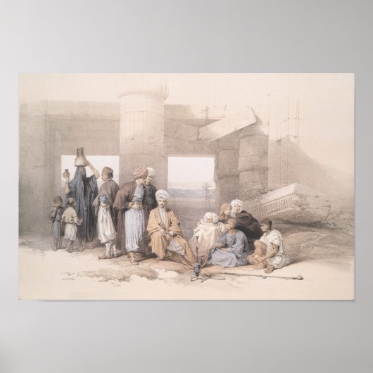 Bedouin Family bij de tempel van Amun, Thebes, Egy Poster (Voorkant)
