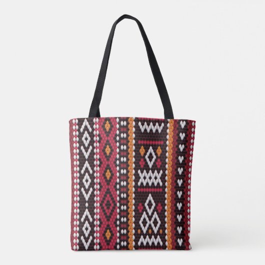 Bedouin Sadu Fabric Pattern Tote Bag (Achterkant)