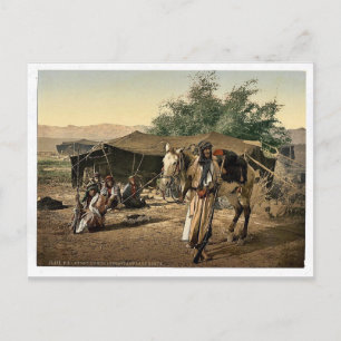 Bedouins en tenten, Heilig Land, zeldzaam Fotochro Briefkaart