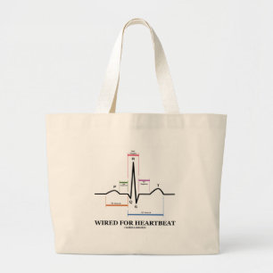 Bedraad voor hartslag (ECG/EKG Sinus Rhythm) Grote Tote Bag