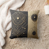 Bedrade geometrie in zwart en goud kussen (Deken)