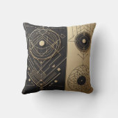 Bedrade geometrie in zwart en goud kussen (Achterkant)
