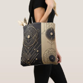 Bedrade geometrische vormen in zwart en goud tas (Dichtbij)