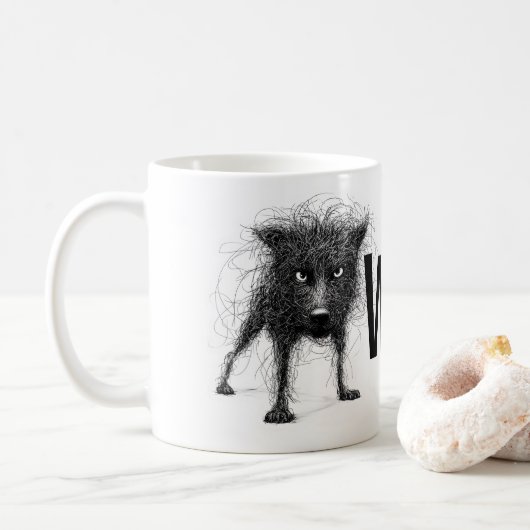 bedrade hond koffiemok (Met donut)