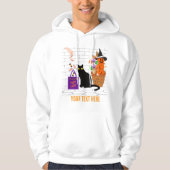Bedrade kat met een pompoen in Halloween bewerkbaa Hoodie (Voorkant)