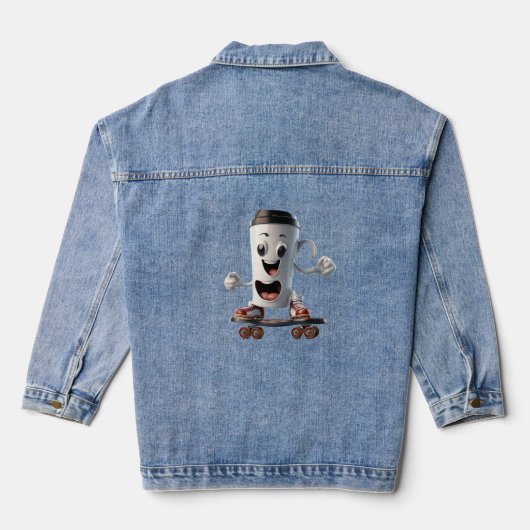 bedrade koffie denim jacket (Achterkant)