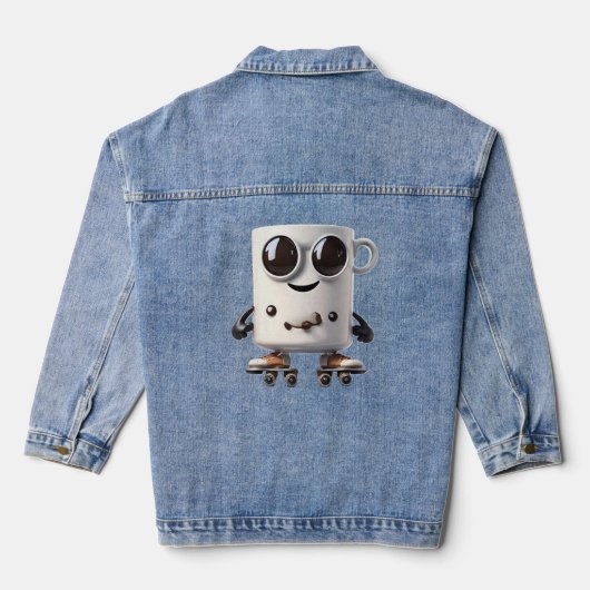 bedrade koffie denim jacket (Achterkant)