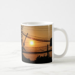 Bedrade zonsondergang ... Krung Thep, Thailand Koffiemok