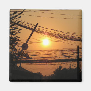 Bedrade zonsondergang ... Krung Thep, Thailand Magneet