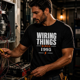 Bedrading sinds 1995 Elektriker Zwart T-shirt