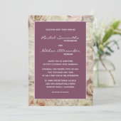 Bedrag van de Rozen en Amaranth Pink Wedding Invit (Staand voorkant)