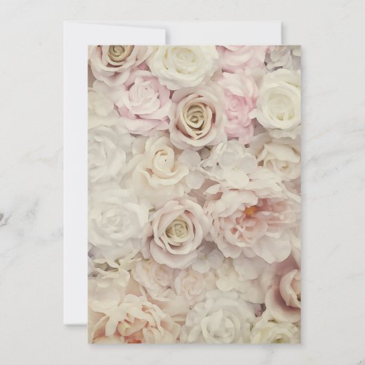 Bedrag van de Rozen en Amaranth Pink Wedding Invit (Achterkant)