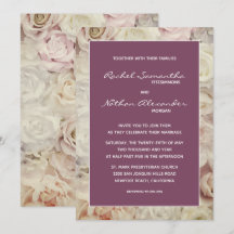 Bedrag van de Rozen en Amaranth Pink Wedding Invit