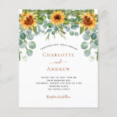 Bedrag voor weddenschap met zonnebloemen - gouden  flyer (Voorkant)