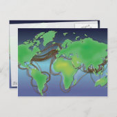 Bedragen van de wereld - Onderzeese kabels Briefkaart (Voorkant / Achterkant)