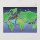 Bedragen van de wereld - Onderzeese kabels Briefkaart (Voorkant)