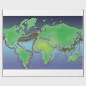 Bedragen van de wereld - Onderzeese kabels Cadeaupapier (Vlak)