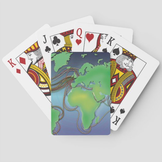 Bedragen van de wereld - Onderzeese kabels Speelkaarten (Achterkant)