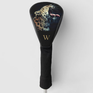Bedreigd Amur Leopard Foto Monogram Initiaal Golfheadcover