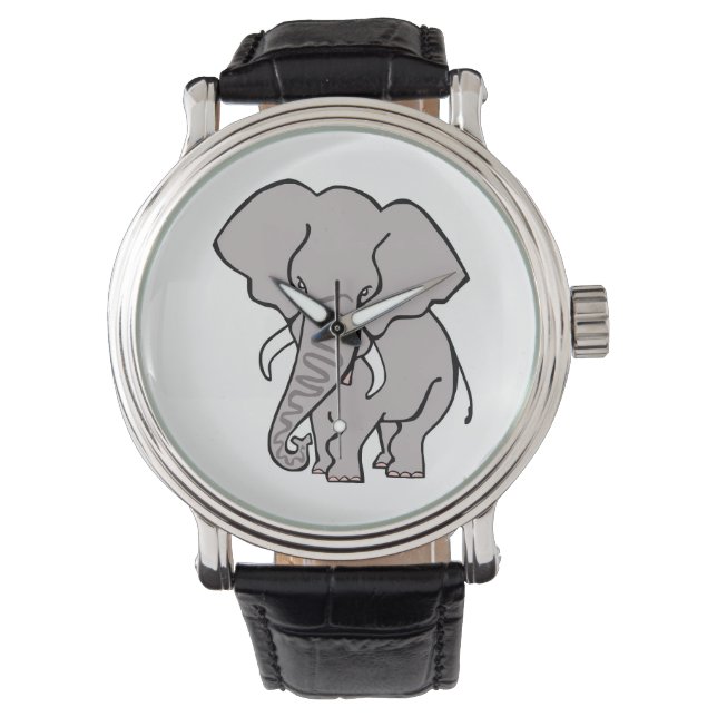 Bedreigd dier - Cool African ELEPHANT - Horloge (Voorkant)