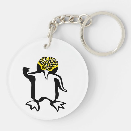 Bedreigd dier - Geelogige PINGUÏN - Natuur - Sleutelhanger (Achterkant)