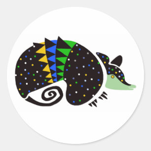 Bedreigd dier - Graphic ARMADILLO - Brazilië Ronde Sticker