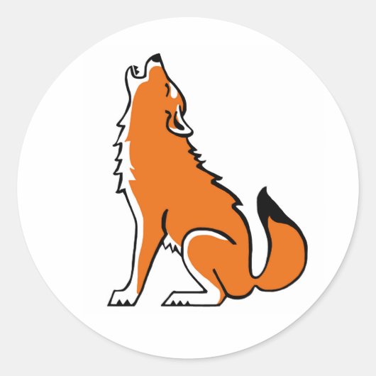 Bedreigd dier - Howling WOLF- Wildlife - Ronde Sticker (Voorkant)