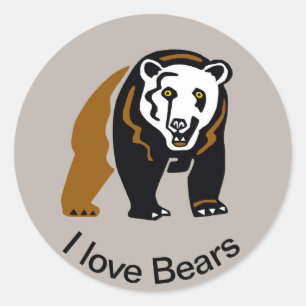 Bedreigd dier - Ik hou van BEREN - Wildlife - Ronde Sticker