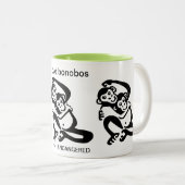 Bedreigd dier - Ik hou van BONOBOS -Chimpansee- Tweekleurige Koffiemok (Voorkant rechts)