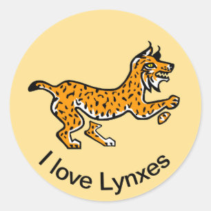 Bedreigd dier - Ik hou van LYNXES - Wildlife Yello Ronde Sticker