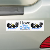 Bedreigd dier - Ik hou van Zee OTTERS - Natuur Bumpersticker (Op auto)