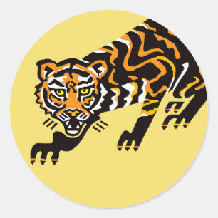 Bedreigd dier - Koele wilde kat - TIJGER - Natuur Ronde Sticker