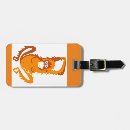 Bedreigd dier-ORANG-OETAN- Aap - Primaat Sinaasapp Bagagelabel (Voorkant horizontaal)