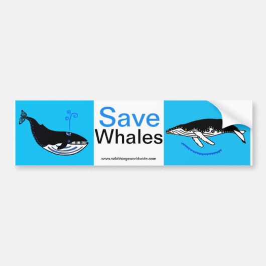 Bedreigd dier - Red walvissen - Natuur Bumpersticker (Voorkant)