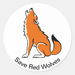 Bedreigd dier - Red Wolves redden - Wildlife Ronde Sticker